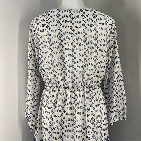 Japa Women's Blue White Dress Size Large  Peasant Boho - Picture 5 of 10